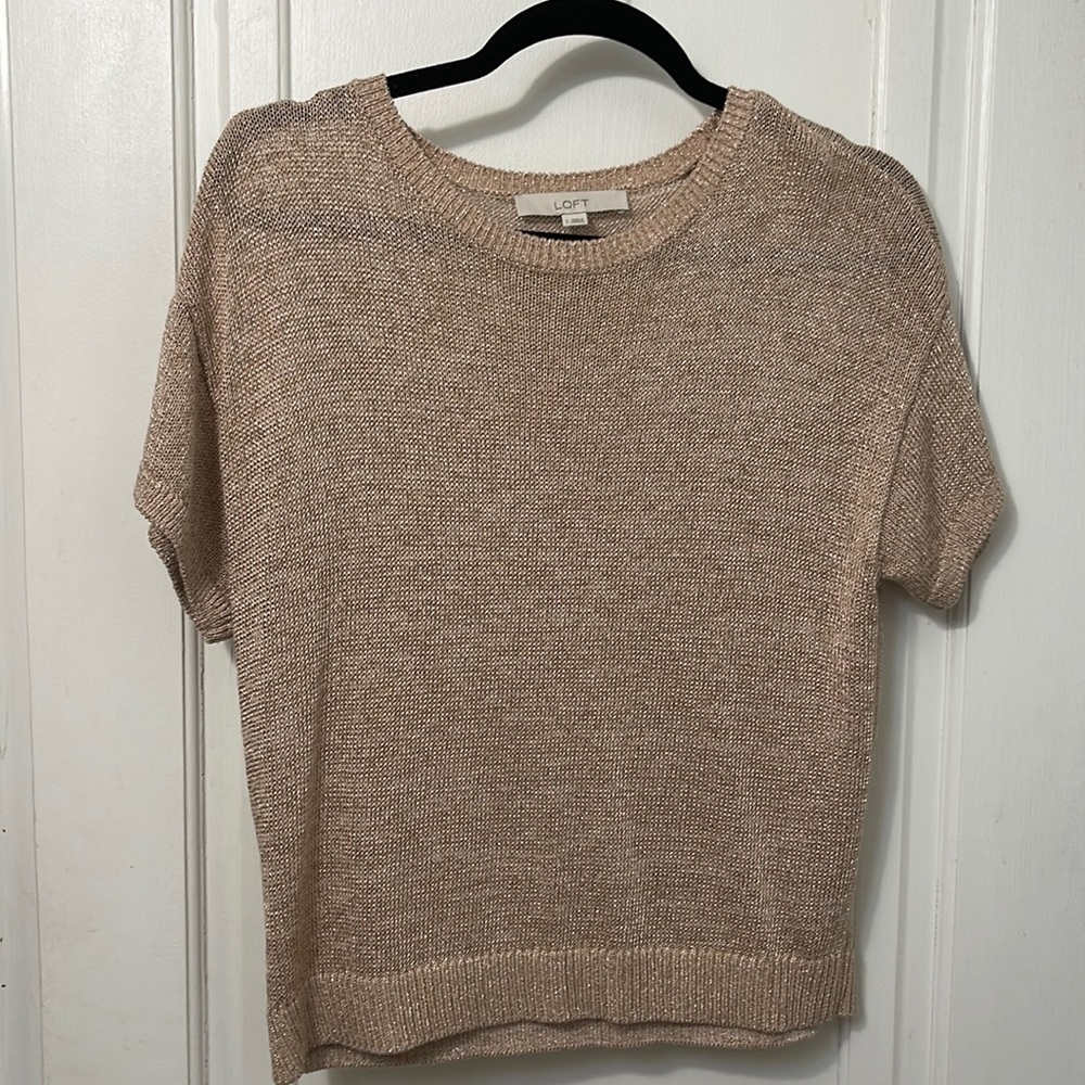 Loft short sleeved sparkly sweater